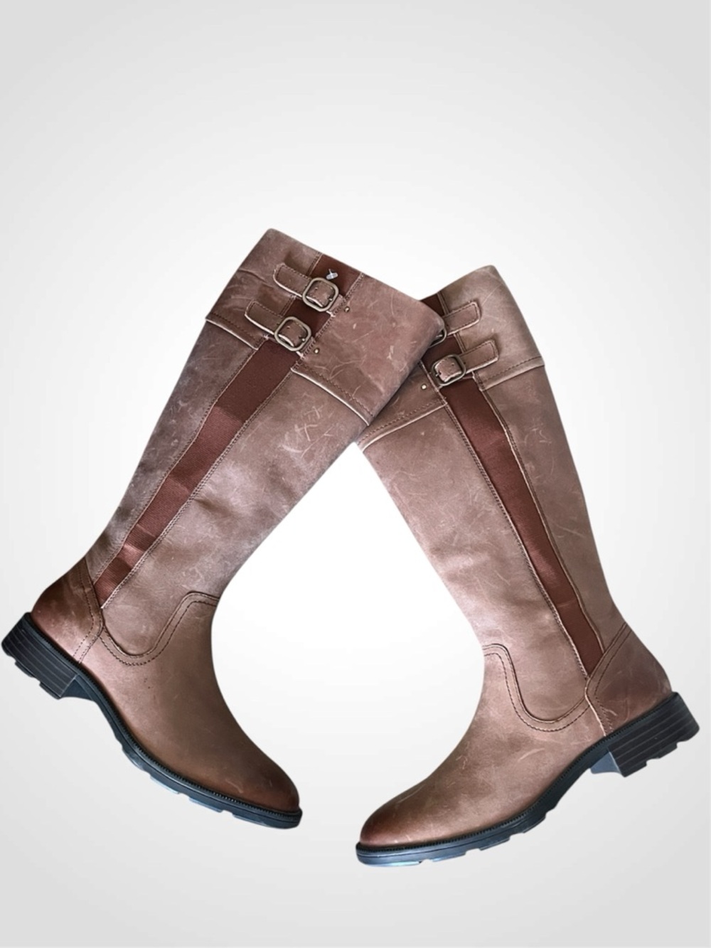 Clark Classic   Brown Knee-High Riding Leather Boots - Women
